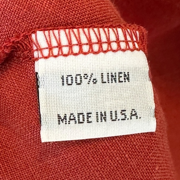 Bryn Walker Heavy Linen Barnaby Jacket Size M Rust Red Lagenlook - Picture 5 of 6